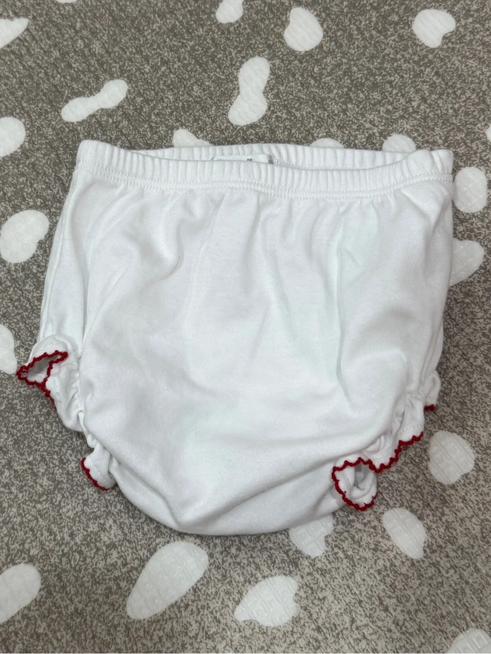 Kissy Kissy embroidered bloomers diaper cover Christmas santa pima cotton ruffle